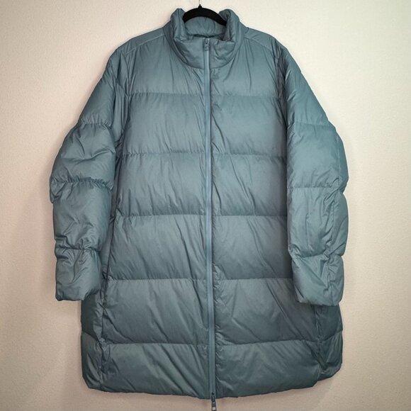 J. Jill‎ Women’s 2X Down Puffer Coat Blue Spruce Full Zip - Picture 1 of 3